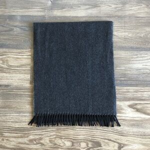 Red Envelope Cashmere Scarf Black Grey Fringe Lightweight